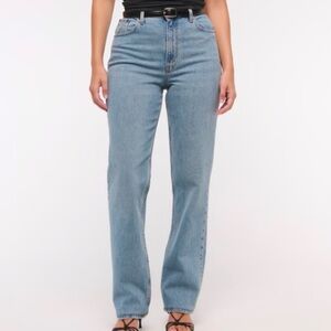 Abercrombie & Fitch 90’s Straight Ultra High Rise Jeans Curve Love Size 33 Blue